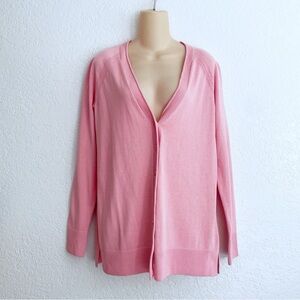 NEW Talbots Bubble Gum Pink V-Neck Cardigan XS Coquette Soft Girl Romantic Prep